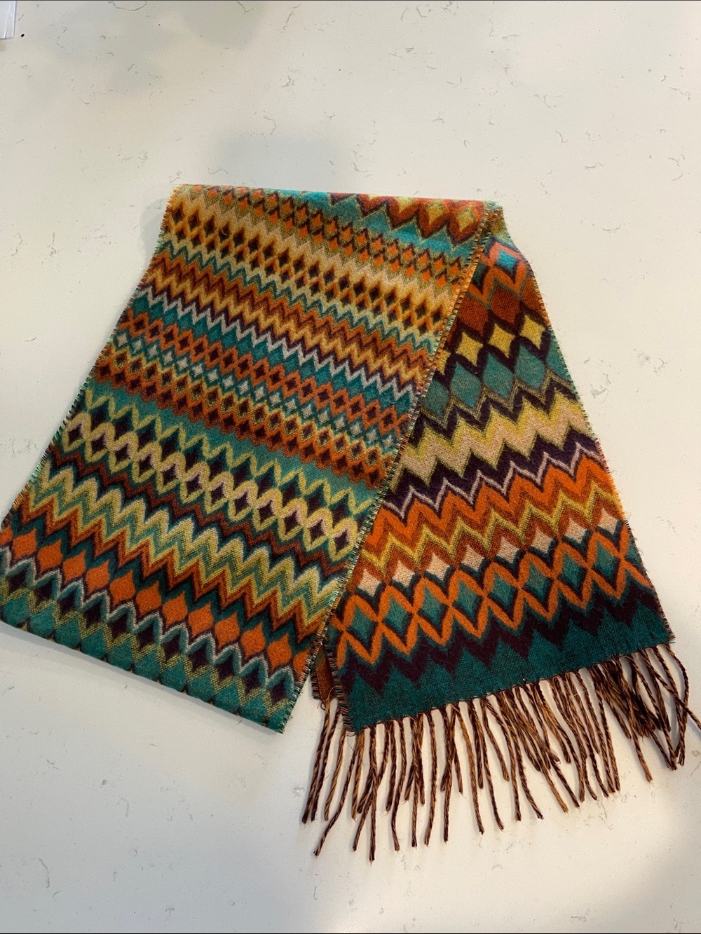 Cashmink Made In Germany Soft Zigzag Geometric Women’s Scarf